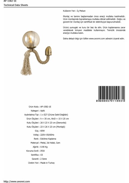 AP-1582-1E Eskitme Kaplama Aplik
