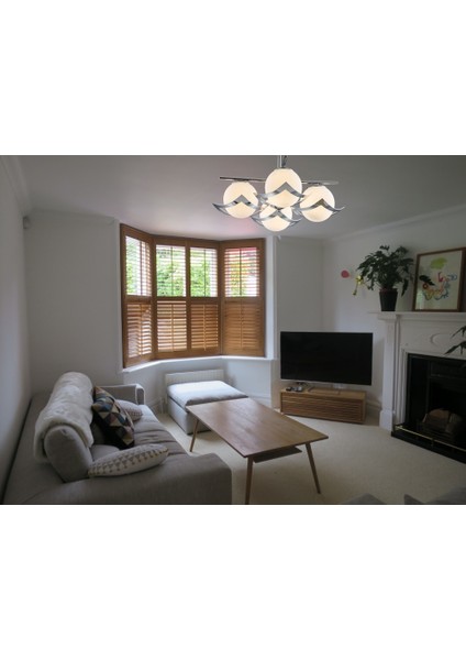 AV-4117-4K Krom Kaplama Modern Avize E27 Metal Cam 60cm