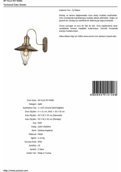AP-4123-M7-WIRE Eskitme Kaplama Aplik