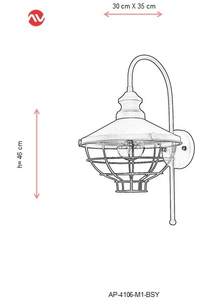 AP-4106-M1-BSY Siyah Boyalı Aplik fiyatları