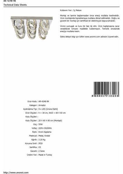 AR-60079-9K Krom Kaplama Armatür fiyatları