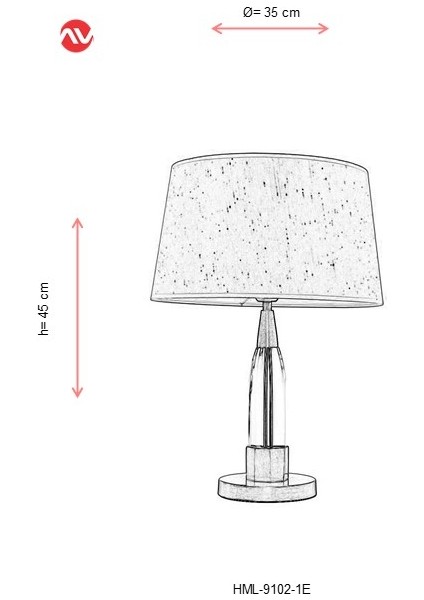 HML-9102-1E Eskitme Kaplama Masa Lambası E27 Metal Cam 35cm fiyatları