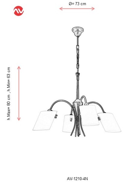 AV-1210-4N Nikel Kaplama Modern Avize fiyatları