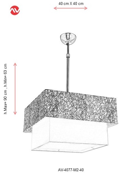 AV-4077-M2-40 Krem Boyalı Modern Avize