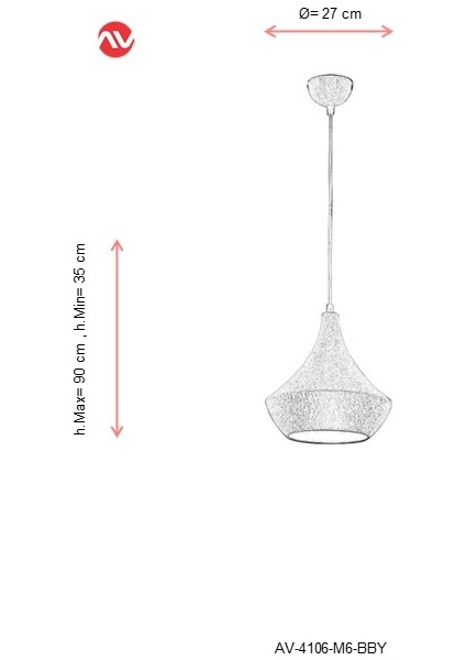 AV-4106-M6-BBY Beyaz Boyalı Modern Avize E27 Metal 27cm fiyatları