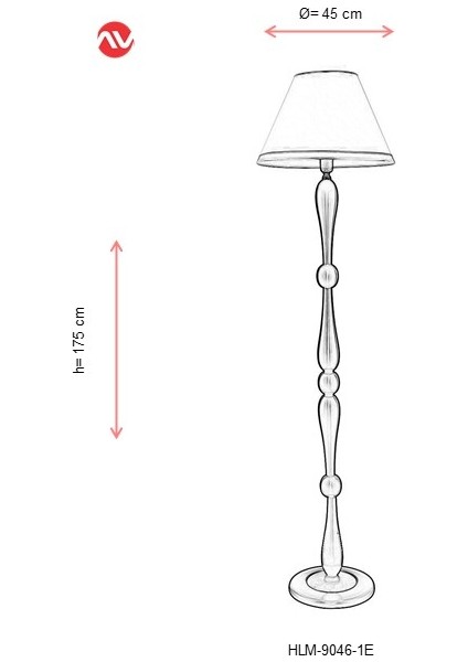 AVONNI HLM-9046-1E Eskitme Kaplama Lambader E27 Metal Ahşap Kumaş 45cm