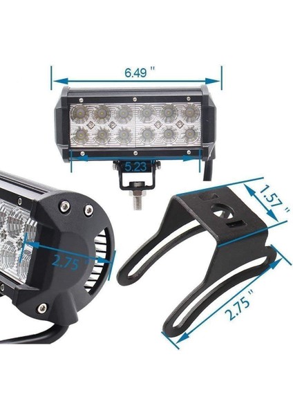 12 Ledli 36W Metal Kasalı Off Road Gündüz Farı Sis Farı Lambası fırsatları
