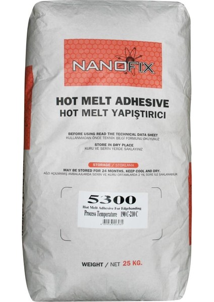 Hotmelt Tutkal 5300 Süper Şeffaf Su Beyazı 25 Kg