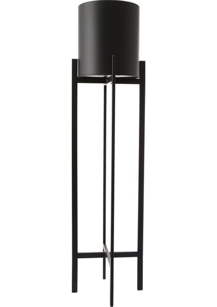 Metal Siyah Dekoratif Ayaklı Saksı Ferforje Ayaklı 24 x 83 cm modelleri