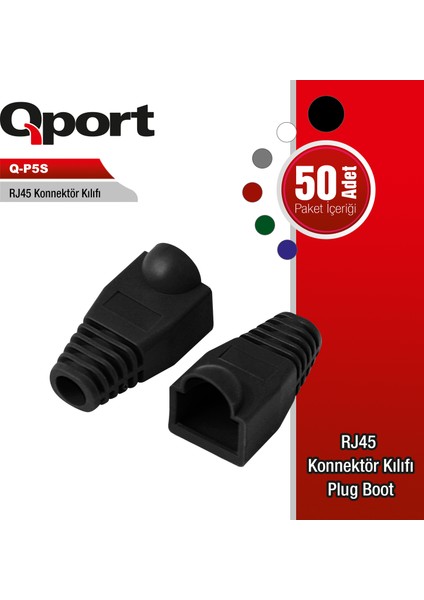 Q-Port Q-P5S RJ45 Konnektör Kılıfı 50'li Paket