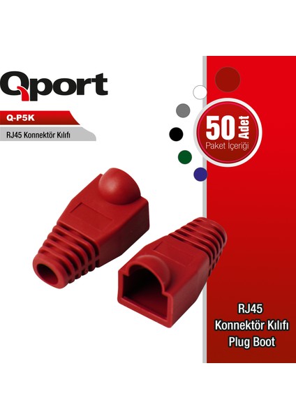 Q-Port Q-P5K RJ45 Konnektör Kılıfı 50'li Paket