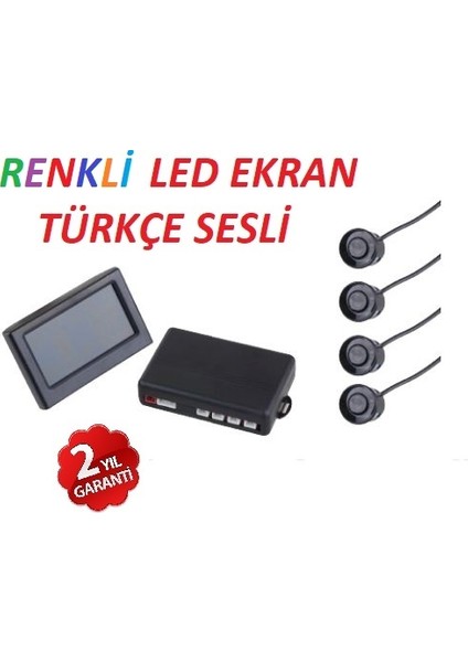 AutoWare Renkli Lcd Ekranlı Türkçe Sesli Ve Bipli Park Sensörü