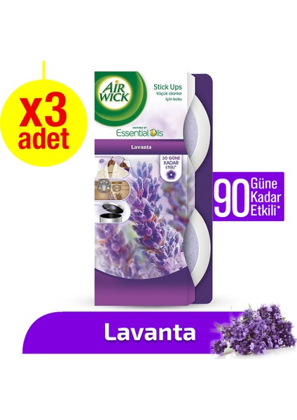 Stick Up Oda Kokusu Lavanta 3'lü Küçük Alanlar İçin Etkili Koku