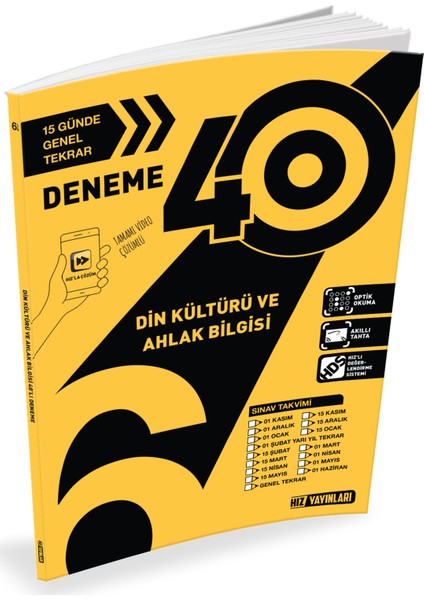 Hız Yayınları 6. Sınıf Din Kültürü ve Ahlak Bilgisi 40 Deneme