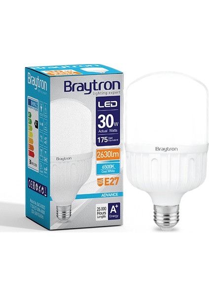 Led Ampül Normal Ampul Tipi E27 30W 6500K Beyaz Işık Braytron