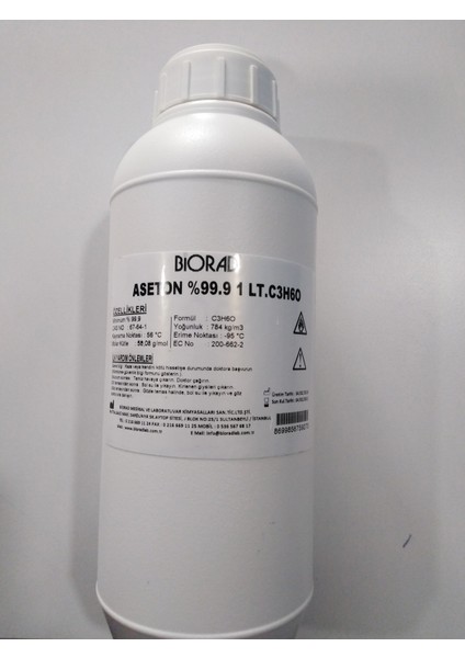 Aseton %99.9 1 Lt. C3H6O