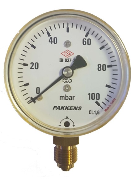 - 63Mm 100 Mbar Manometre Alttan Bağlantılı