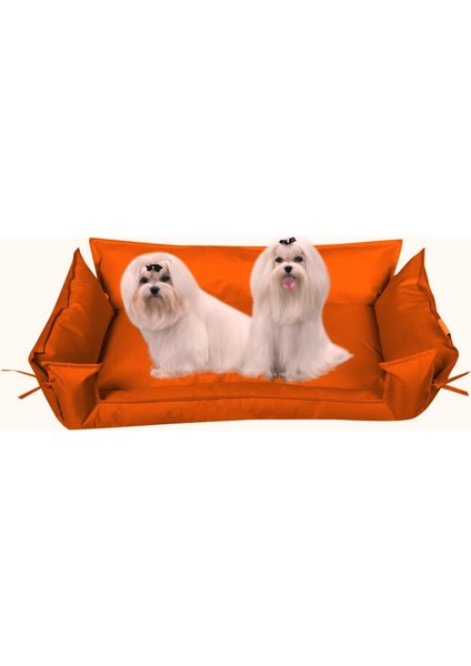 Pufumo Kedi Köpek Yatağı-Minderi Turuncu Büyük Boy