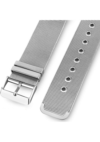 Apple Watch Uyumlu İçin 42-44 mm Gümüş Metal Hasır Kordon