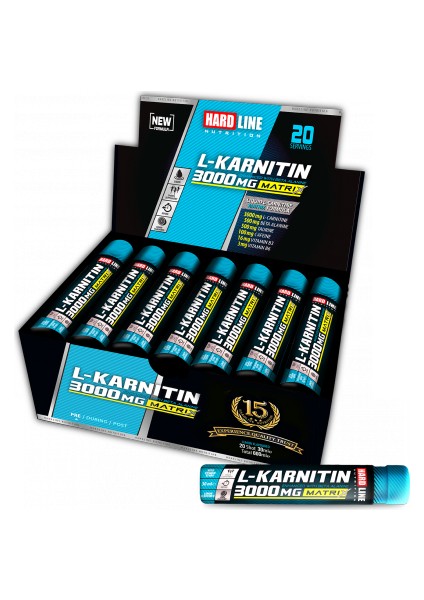 Hardline L Karnitin Matrix 3000 Mg 20 Ampül Limon Aromalı