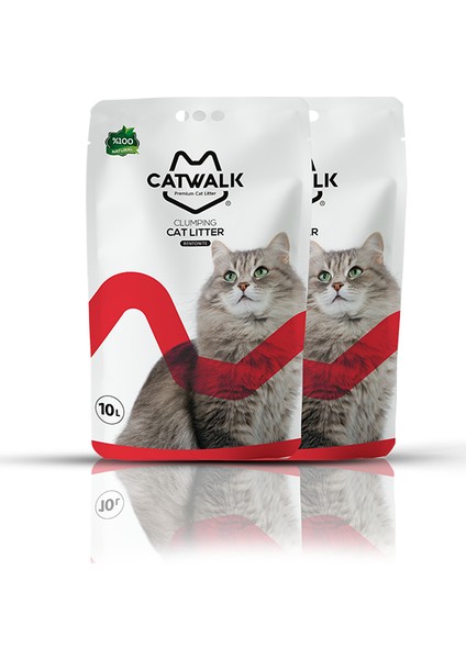 Catwalk Bentonit Topaklanan Kedi Kumu 10 Lt x 2 Adet