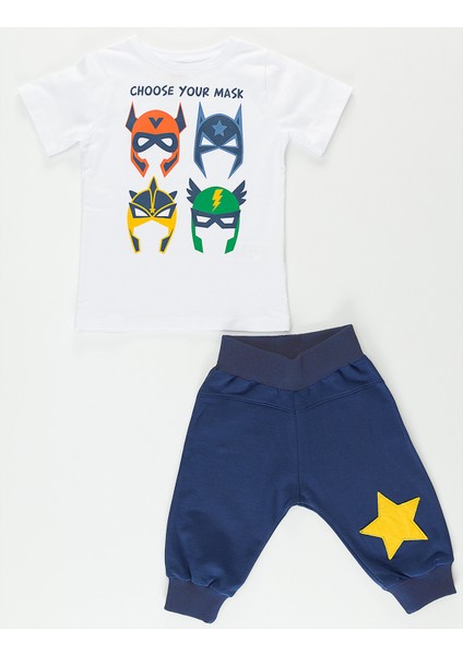 Maske Çetesi Erkek Çocuk T-shirt Kapri Şort Takım