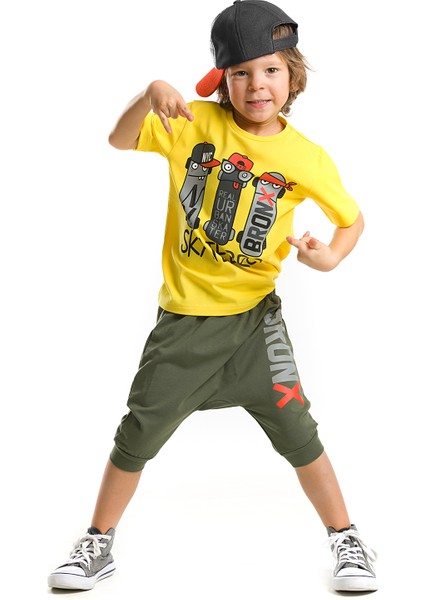 Bronx Erkek Çocuk T-shirt Kapri Şort Takım