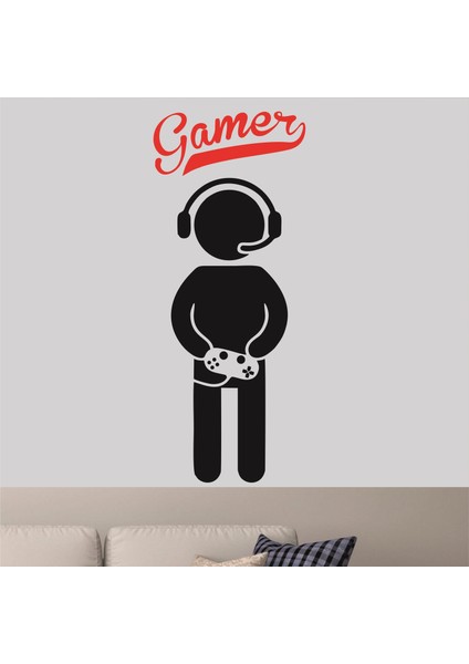 Sticker Master Gamer Oyuncu Duvar Çocuk Odası Sticker Oto Motor Pc Etiket
