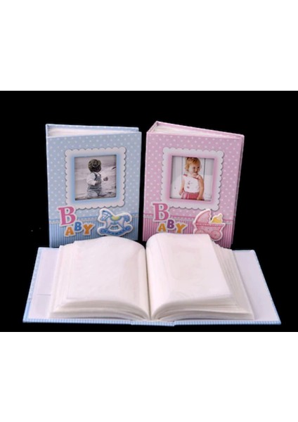 10 x 15cm 100’lük Bebek Fotoğraf Albümü "Mavi" modelleri
