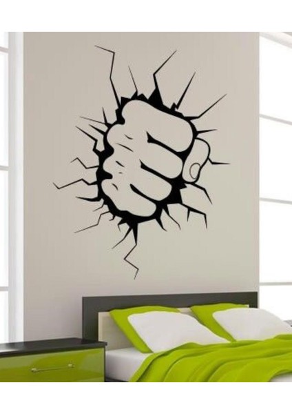 Areksan Çatlak Yumruk Efektli Duvar Sticker