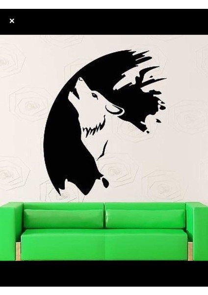 Areksan Uluyan Kurt Duvar Sticker 50 cm