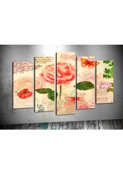 Tablocenter 5 Parçalı Çiçek Kanvas Tablo 100 x 150cm