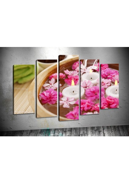 Tablocenter 5 Parçalı Çiçek Kanvas Tablo 60 x 100 cm