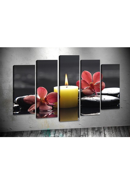 Tablocenter 5 Parçalı Çiçek Kanvas Tablo 60 x 100 cm