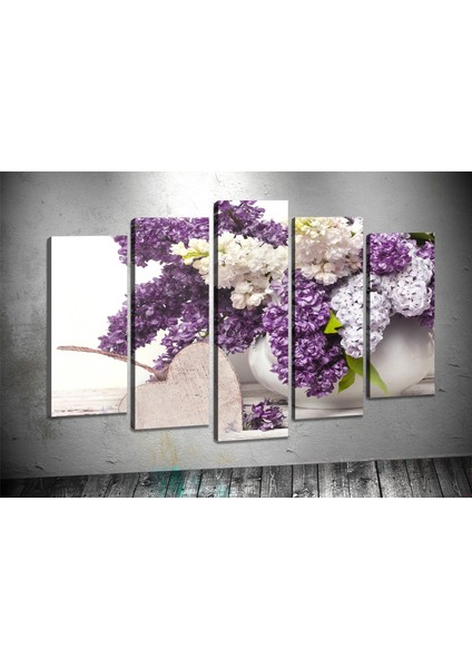 Tablocenter 5 Parçalı Çiçek Kanvas Tablo 60 x 100 cm