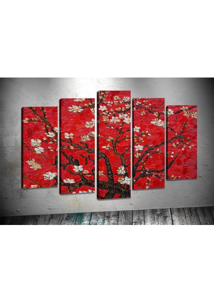 Tablocenter 5 Parçalı Çiçek Kanvas Tablo 60 x 100 cm