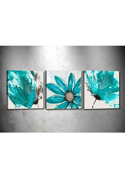 Tablocenter 3 Parçalı Çiçek Kanvas Tablo 30 x 90 cm