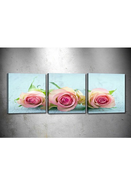Tablocenter 3 Parçalı Çiçek Kanvas Tablo 30 x 90 cm