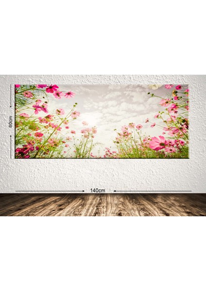 Dev Boyut Çiçek Kanvas Tablo - 60x140cm