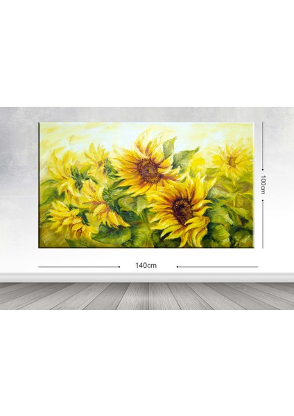 Dev Boyut Çiçek Kanvas Tablo - 100x140cm