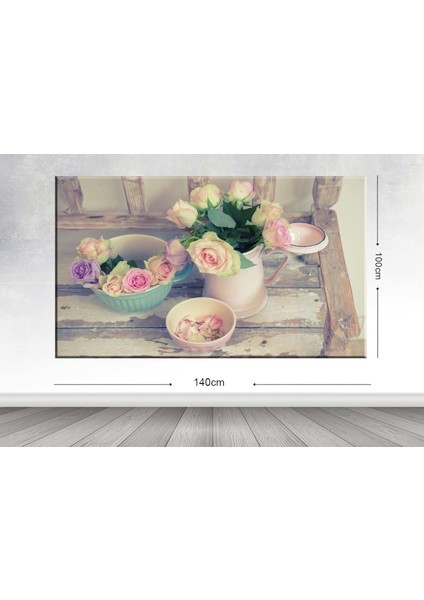 Dev Boyut Çiçek Kanvas Tablo - 100x140cm