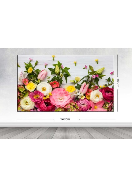 Dev Boyut Çiçek Kanvas Tablo - 100x140cm