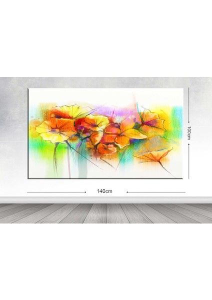 Dev Boyut Çiçek Kanvas Tablo - 100x140cm