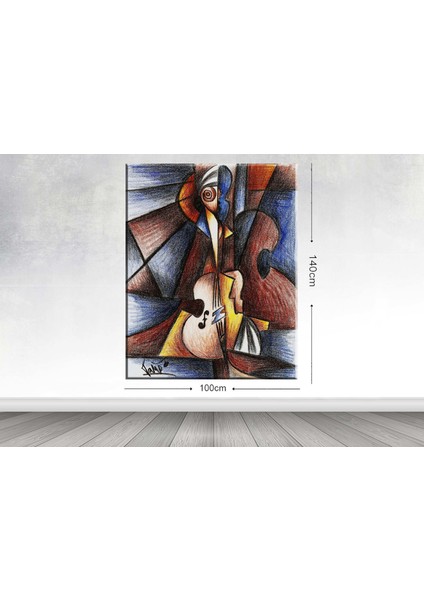 Dev Boyut Soyut Kanvas Tablo - 100x140cm