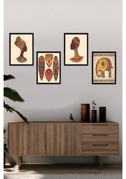 4 Parçalı Çerçeveli Tablo Set