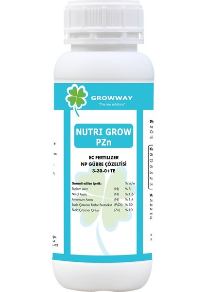 Nutri Grow Pzn Gübre Çözeltisi 1Lt