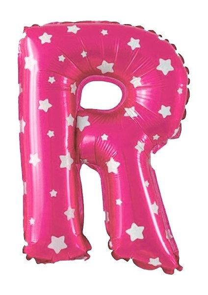 Buldum R Harfi Buldum Pembe Kalp Buldum Folyo Balon 40 cm
