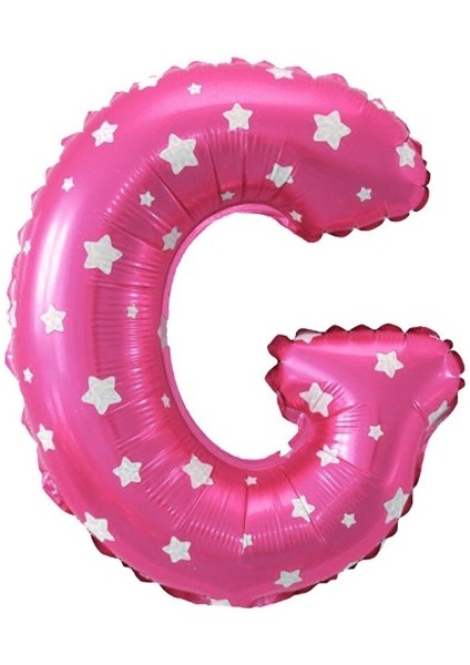 G Harfi Buldum Pembe Kalp Buldum Folyo Balon 40 cm