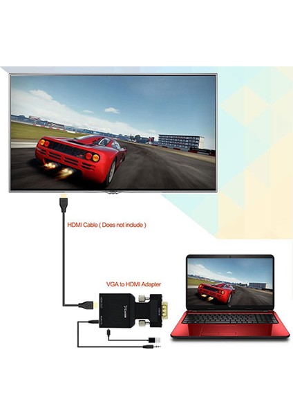Platoon Vga To Hdmı Çevirici Vga+Audio To Hdmı Converter 1080P fırsatları