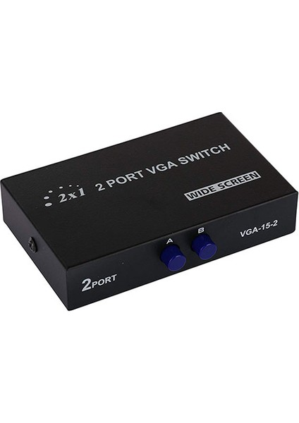 Platoon Vga 2Port Seçmeli Anahtarlı Switch 2 Kasa 1 Mönitör